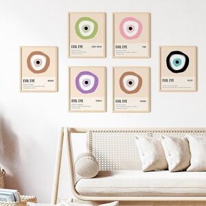 6 Evil Eye 🧿 Posters beautifully illustrated with frame not included in …
